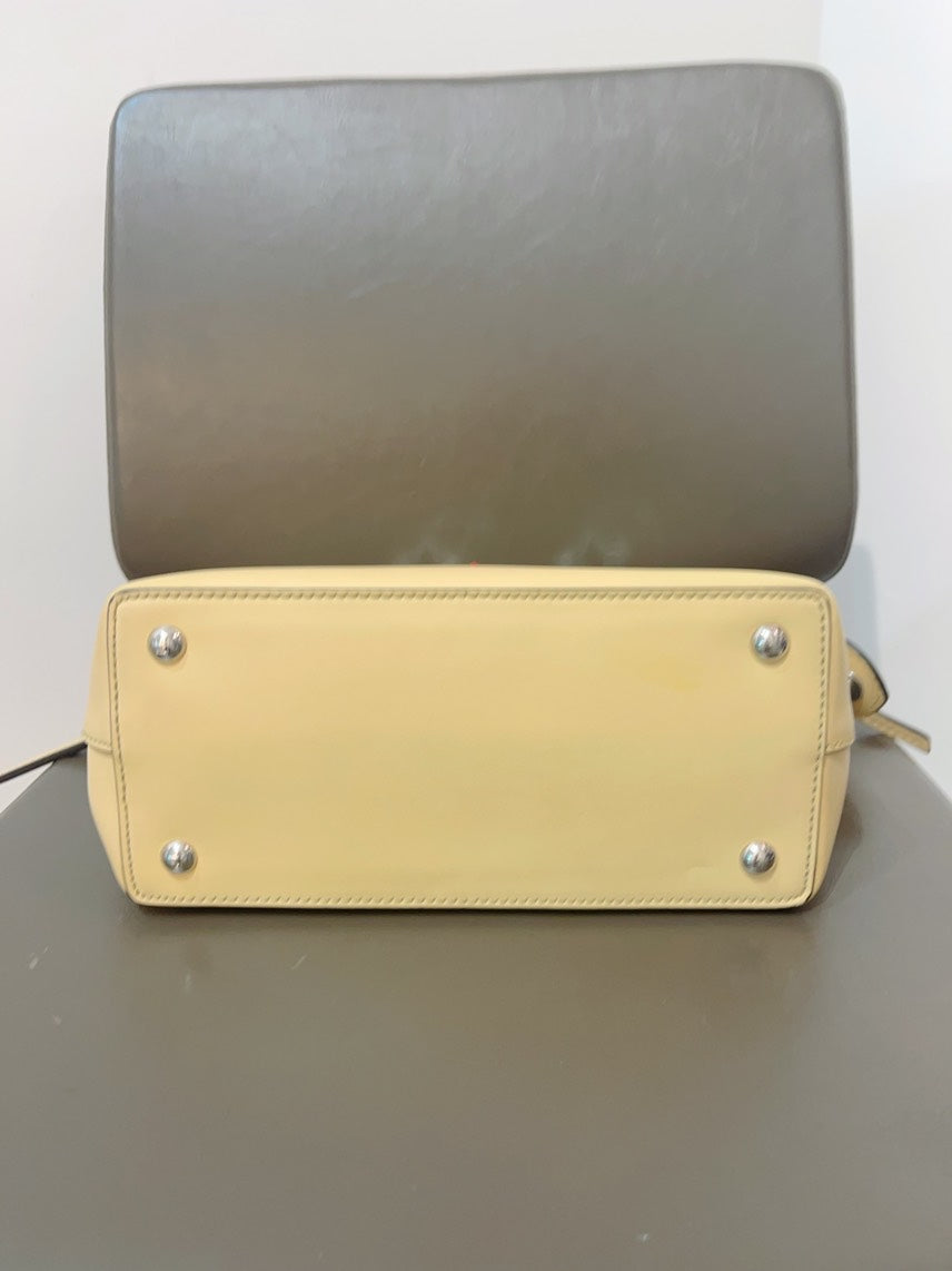 Fendi 2Ways Cream Leather Tote Bag with Unique Face Design