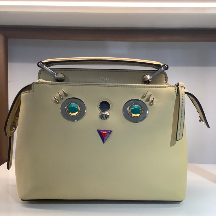 Fendi Selleria Owl Crossbody Yellow Bag