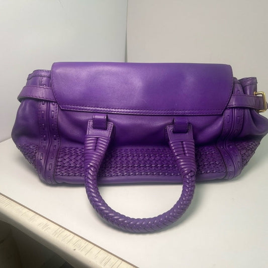 Gucci Purple Braided Leather Tote Bag
