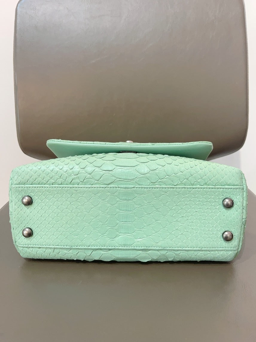 Chanel Coco Handle Small Mint Green Python Leather Bag