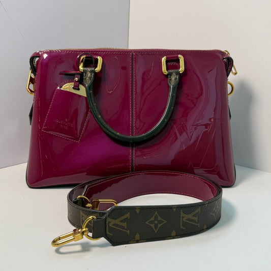 Louis Vuitton Alma Amarante Patent Leather Satchel Bag