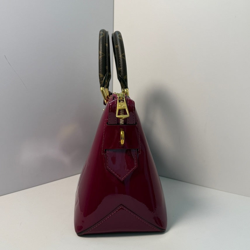 Louis Vuitton Alma Amarante Patent Leather Satchel Bag