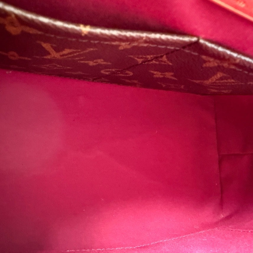 Louis Vuitton Alma Amarante Patent Leather Satchel Bag