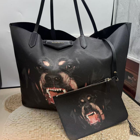 Givenchy Antigona Rottweiler Black Tote Bag