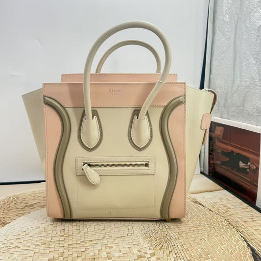 Celine Luggage Tote Bag in Cream - Preloved, Leather, Tote Handbag