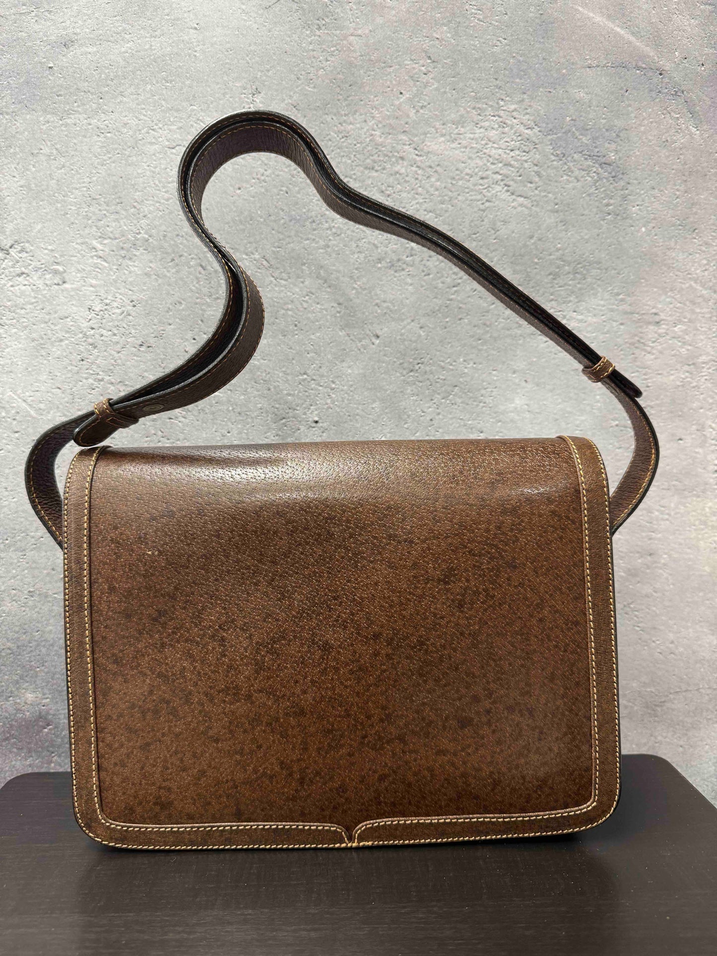 Gucci Vintage Shoulder Bag RE56935900 Brown Leather
