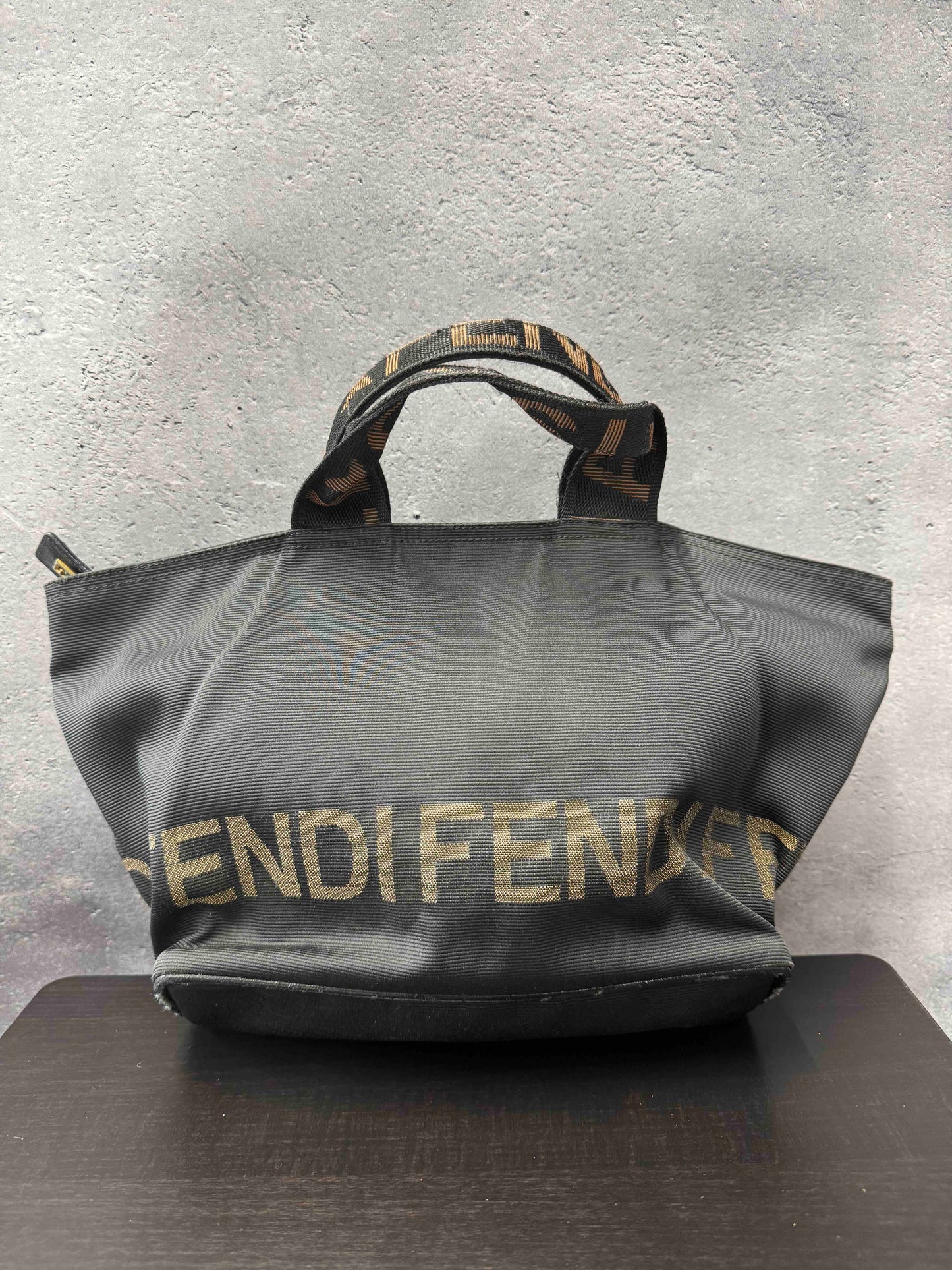 Fendi Vintage Nylon Tote Bag Black RE57816600