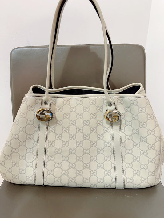 Gucci Classic GG Tote Beige Canvas Shoulder Bag