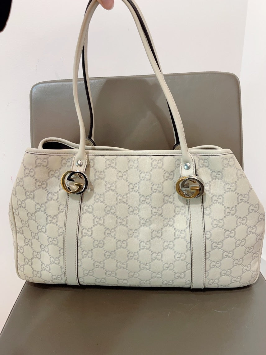 Gucci Classic GG Tote Beige Canvas Shoulder Bag