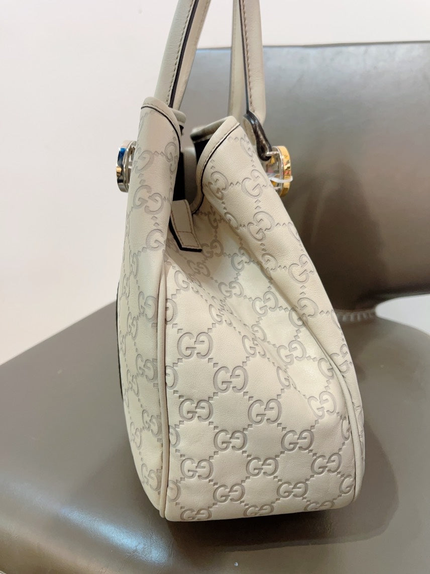 Gucci Classic GG Tote Beige Canvas Shoulder Bag