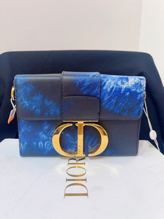 Dior Box Mini Tie-Dye Blue Leather Crossbody Bag