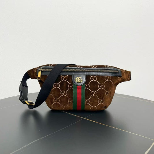 Preloved Gucci GG Supreme Brown Waist Bag