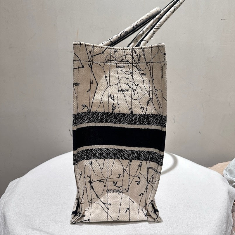 Dior Book Tote GM Size Constellation Black Canvas Tote