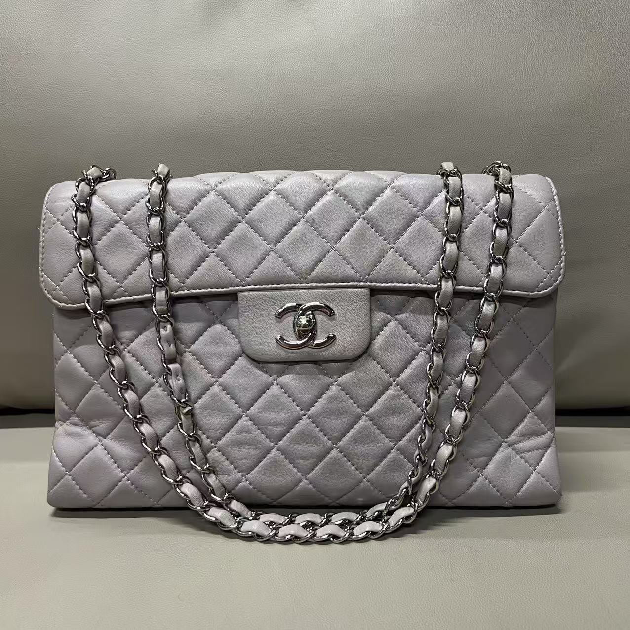 Chanel Flap Bag - Gray Quilted Leather Shoulder Bag