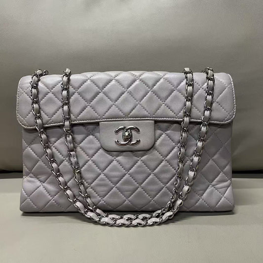 Chanel Flap Bag - Gray Quilted Leather Shoulder Bag