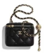 Chanel Vintage Lambskin Mini Shoulder Bag Black