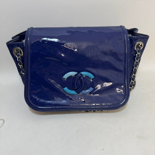 Chanel Timeless Navy Patent Leather Shoulder Bag - ChanelBag