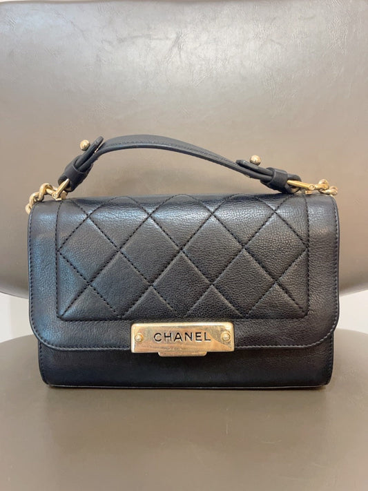 Chanel Passenger Bag Small Black Leather Shoulder Bag