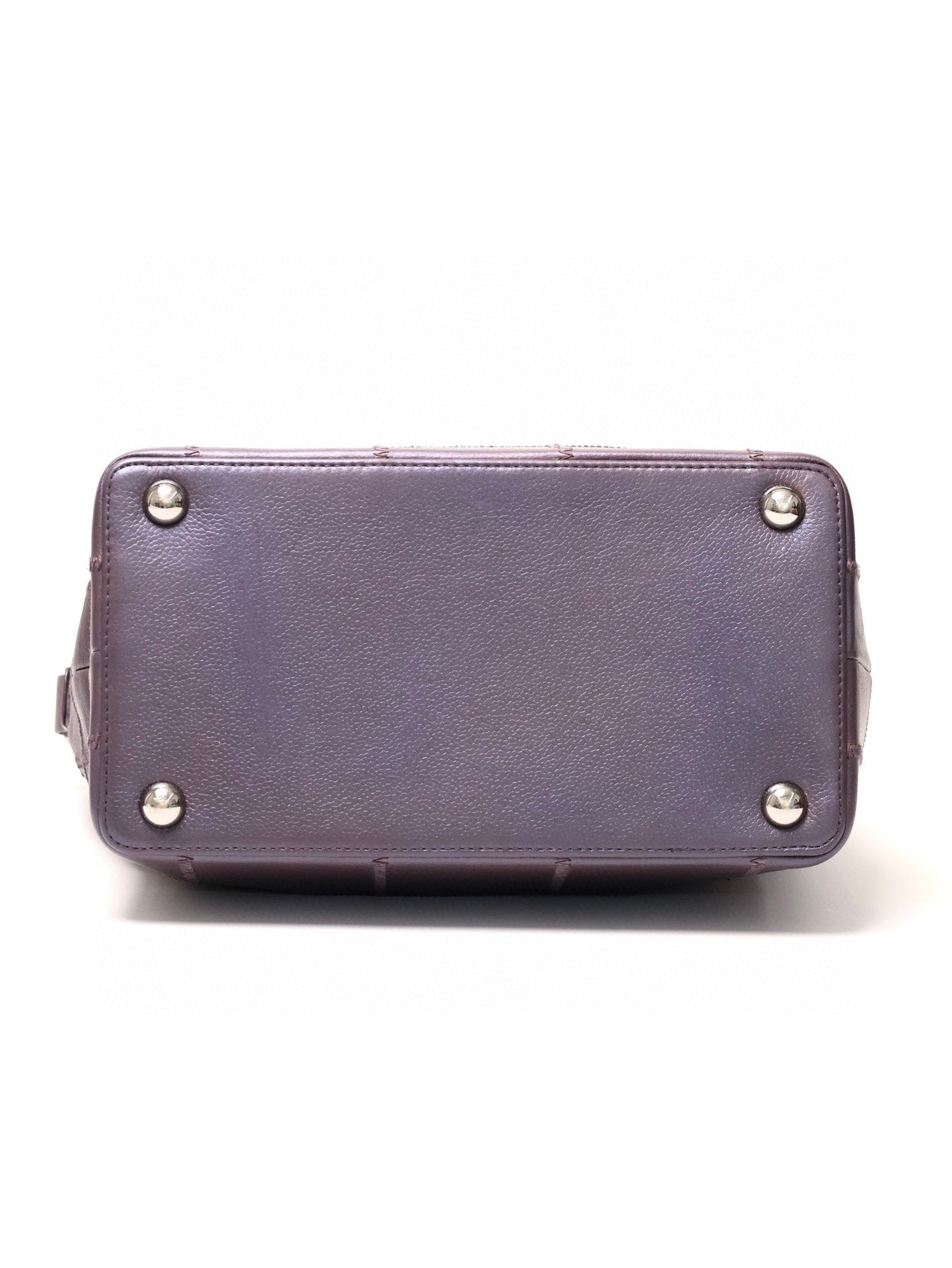 Chanel Violet Shimmer Box Bag Very Good Condition Leather Shoulder Bag