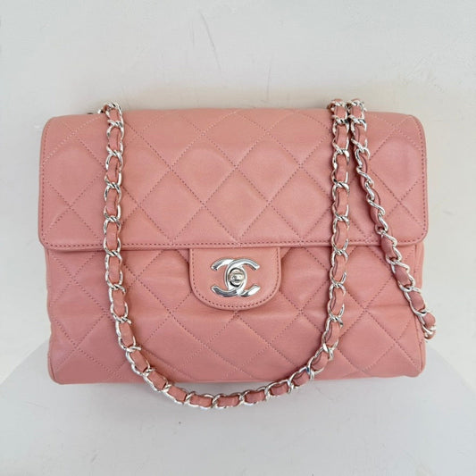 Chanel Lambskin Single Flap Bag Pink Shoulder Bag IW