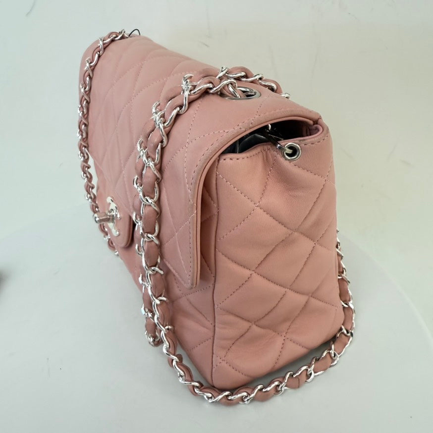 Chanel Lambskin Single Flap Bag Pink Shoulder Bag IW