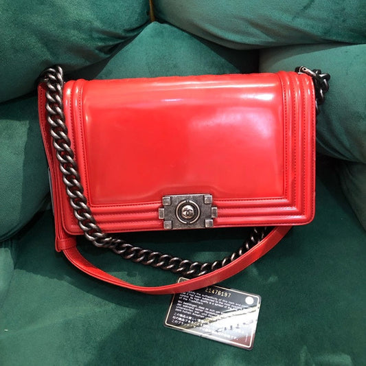Chanel Boy Bag Red Shoulder Bag