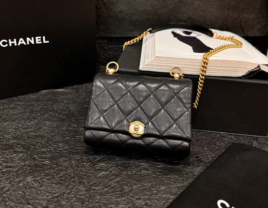 Chanel Limited Edition Mini Flap Bag Black Leather Shoulder Bag