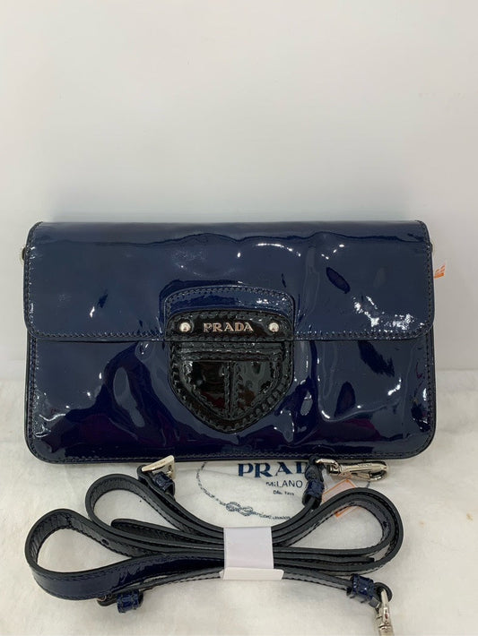 Prada Patent Leather Crossbody Bag Navy Crossbody