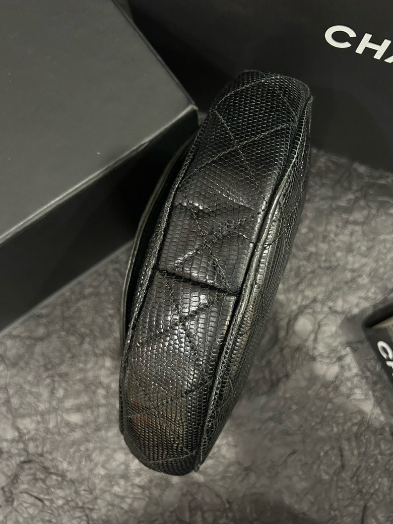 Chanel Quilted Black Leather Saddle Bag