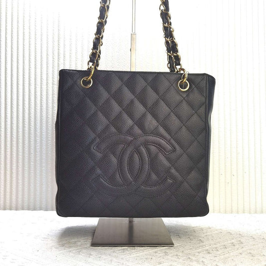 Preloved Chanel PST Bag Black Leather Shoulder Bag 13570844