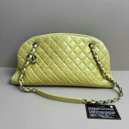 Chanel Quilted Leather Yellow Shoulder Bag BCQ