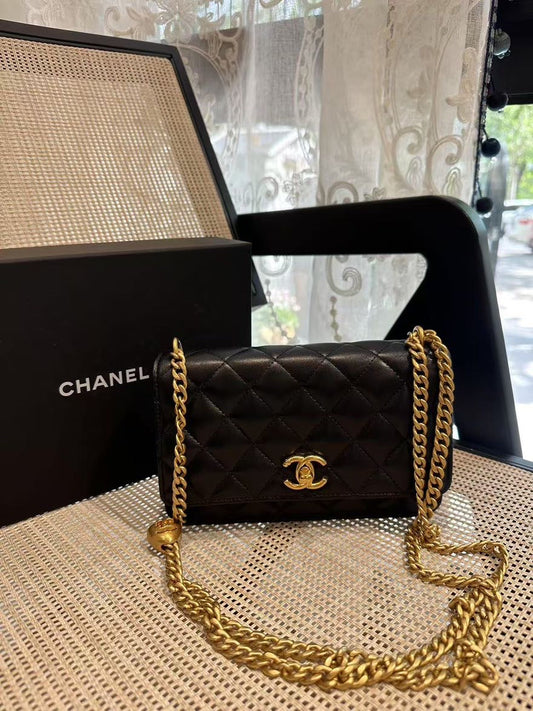 Chanel Classic Black Quilted Leather Shoulder Bag