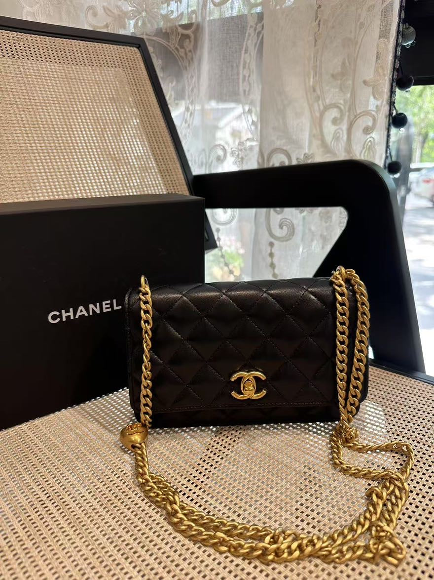 Chanel Classic Black Quilted Leather Shoulder Bag