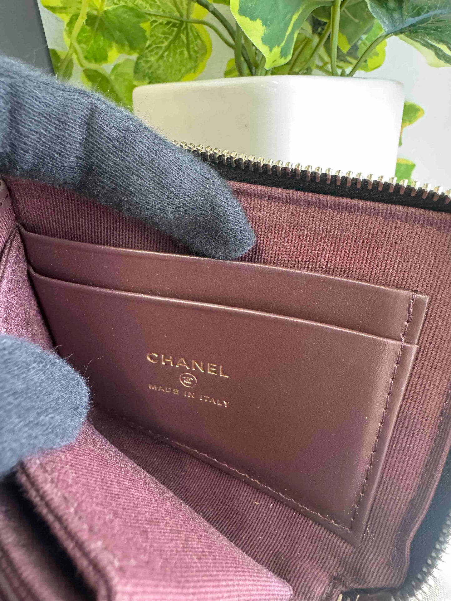 Chanel Caviar Wallet RE751154000 Black Leather Zip-Around