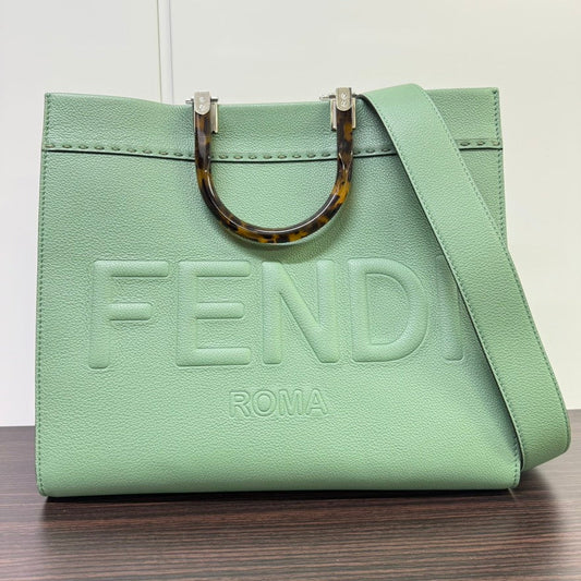 Fendi Sunshine Calfskin 2way Green Tote Bag LB113862