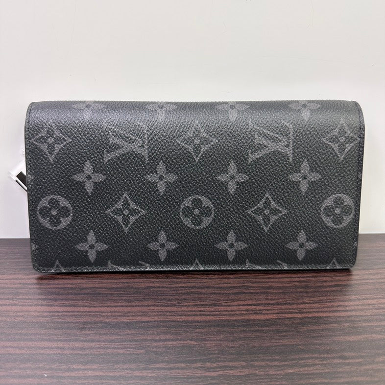Pre-loved Louis Vuitton Monogram Eclipse Long Fragment Wallet Black