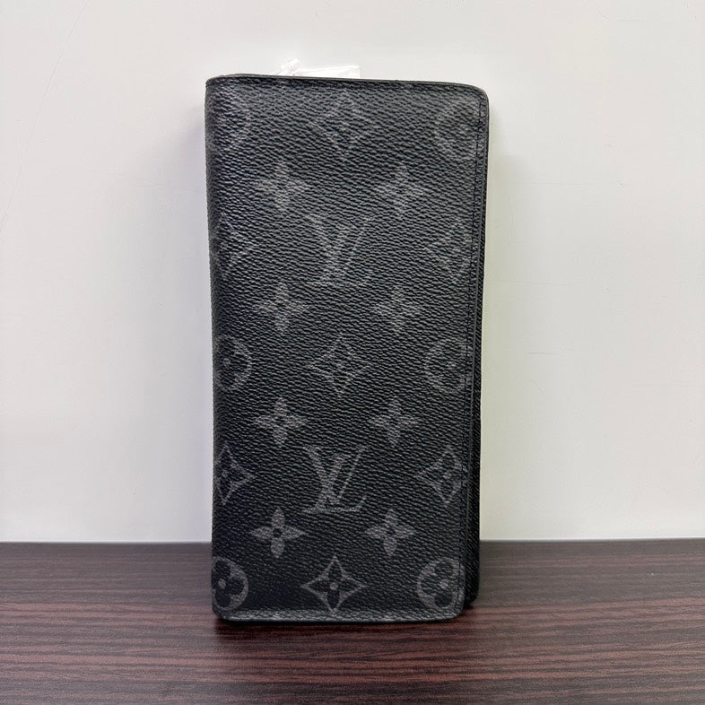 Pre-loved Louis Vuitton Monogram Eclipse Long Fragment Wallet Black