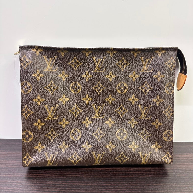 Pre-loved Louis Vuitton Monogram Pouch 3379 Brown Clutch