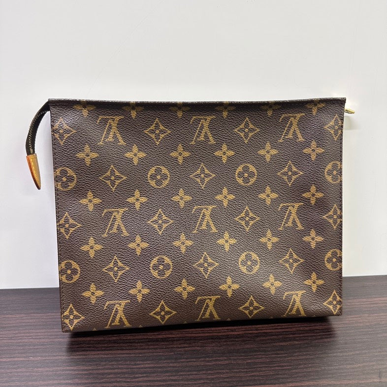 Pre-loved Louis Vuitton Monogram Pouch 3379 Brown Clutch