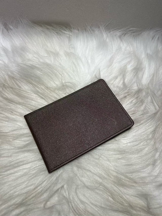 Louis Vuitton Pre-loved Card Bag Damier Ebene Brown Canvas Wallet