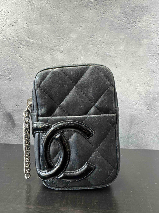 Chanel Mini Pouch RE75038500 Black Leather Clutch