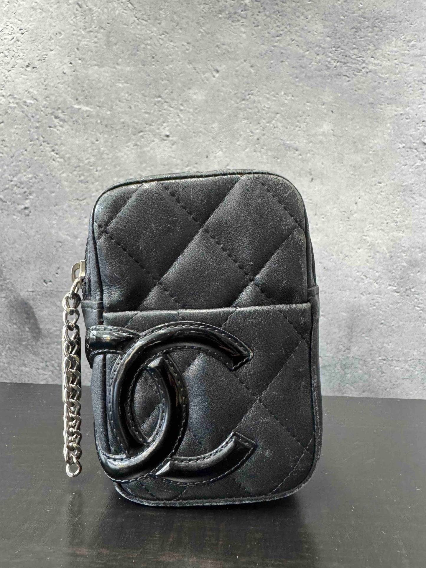 Chanel Mini Pouch RE75038500 Black Leather Clutch
