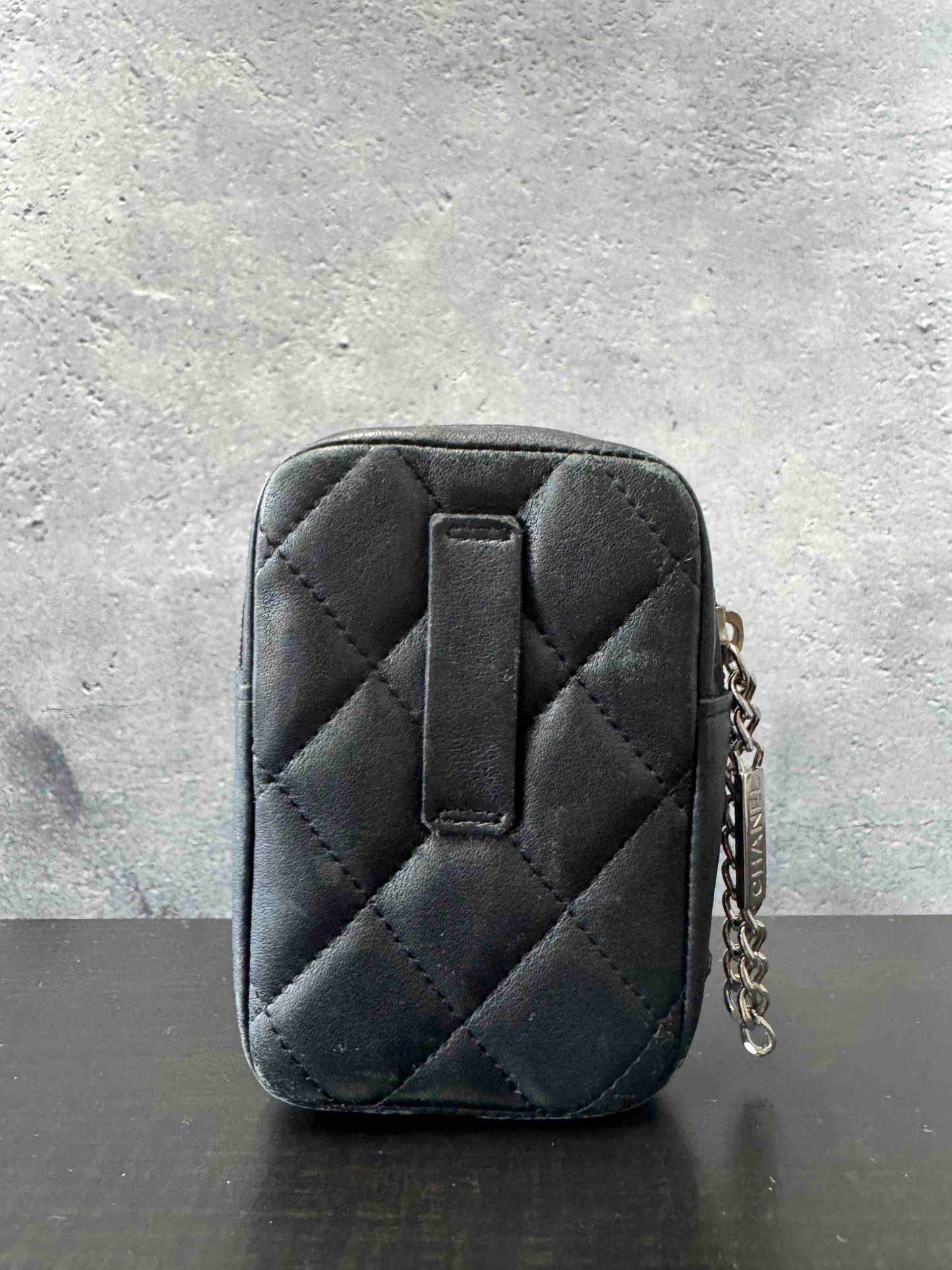 Chanel Mini Pouch RE75038500 Black Leather Clutch