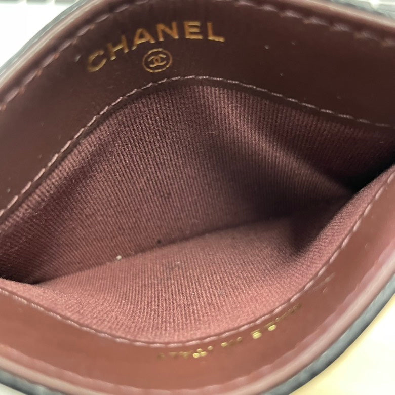 Chanel Caviar Card Holder RE75377000 | Black Quilted Leather Small Goods