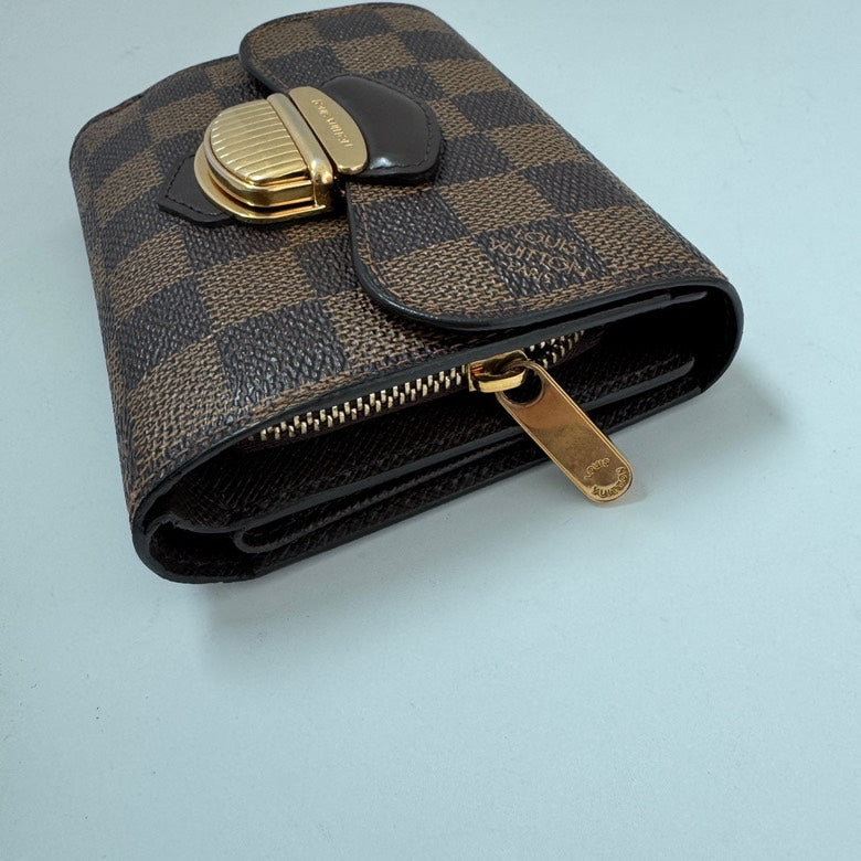LOUIS VUITTON Damier Ebene Compact Wallet Brown Wallet