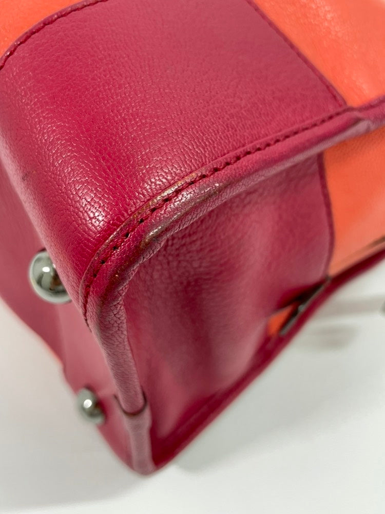 LOEWE Orange Pink Leather Top Handle Bag