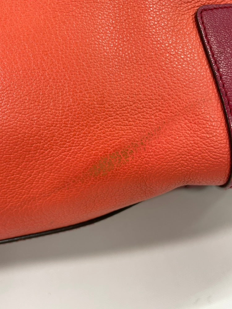 LOEWE Orange Pink Leather Top Handle Bag