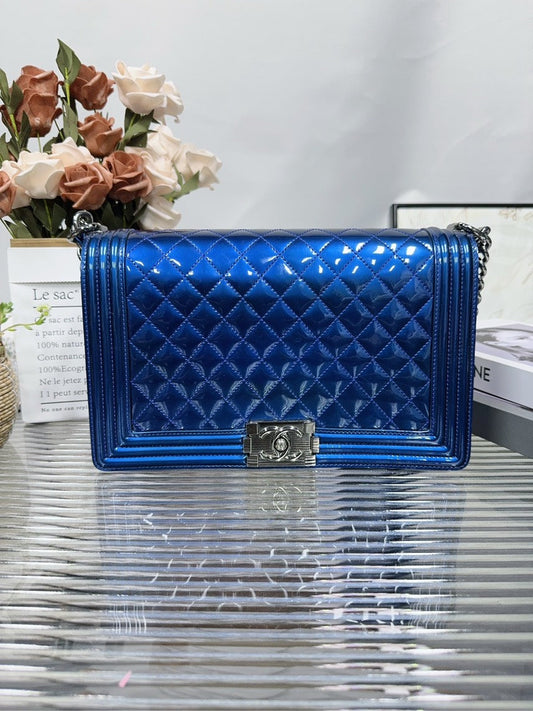 Chanel Leboy HFY Quilted Blue Shoulder Bag