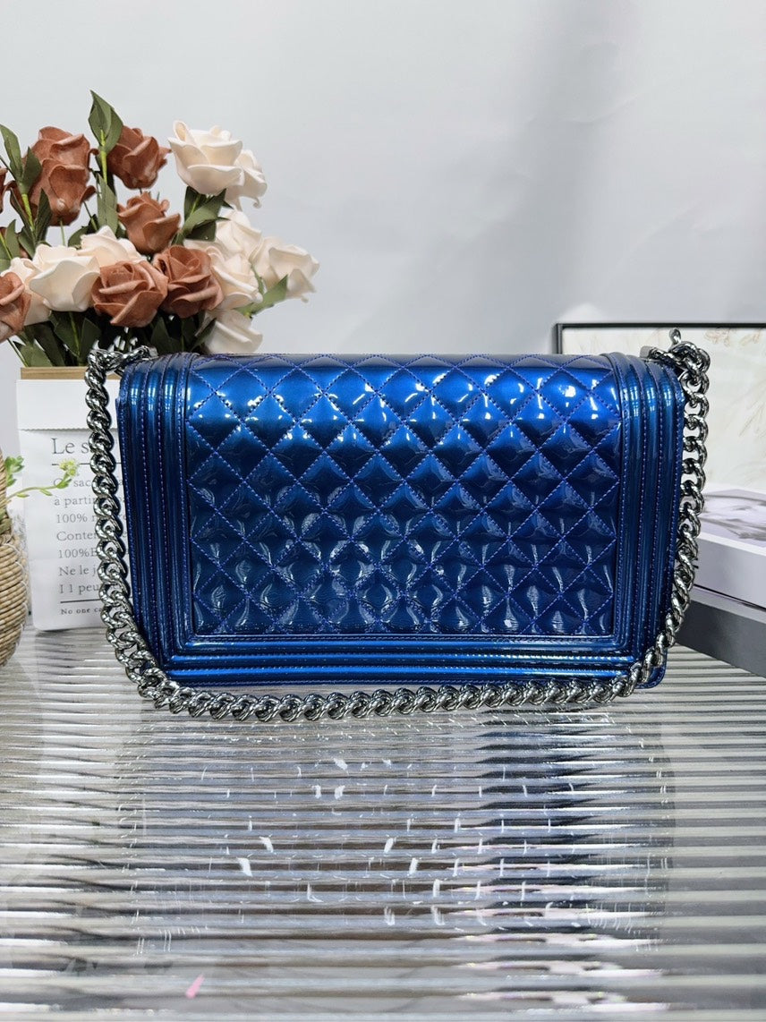 Chanel Leboy HFY Quilted Blue Shoulder Bag