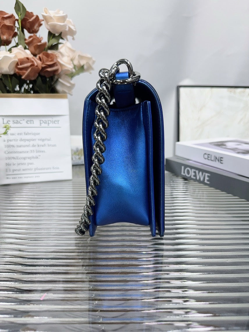 Chanel Leboy HFY Quilted Blue Shoulder Bag